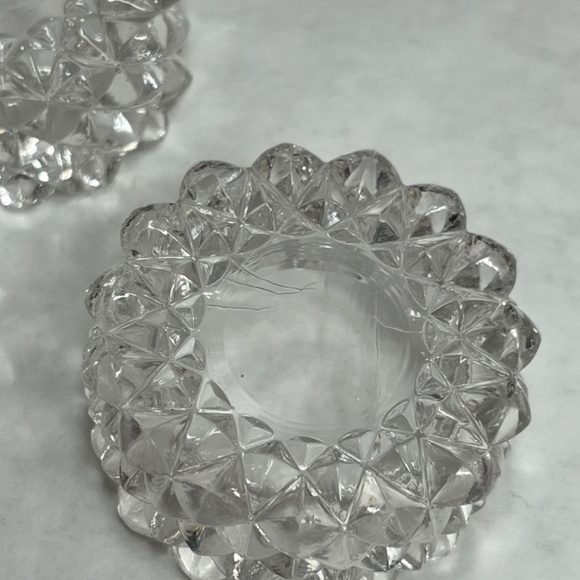 Vintage Cut Glass Open Salt Cellars Individual Salt Dip Dishes 1.5” Set of 4 - Picture 6 of 6